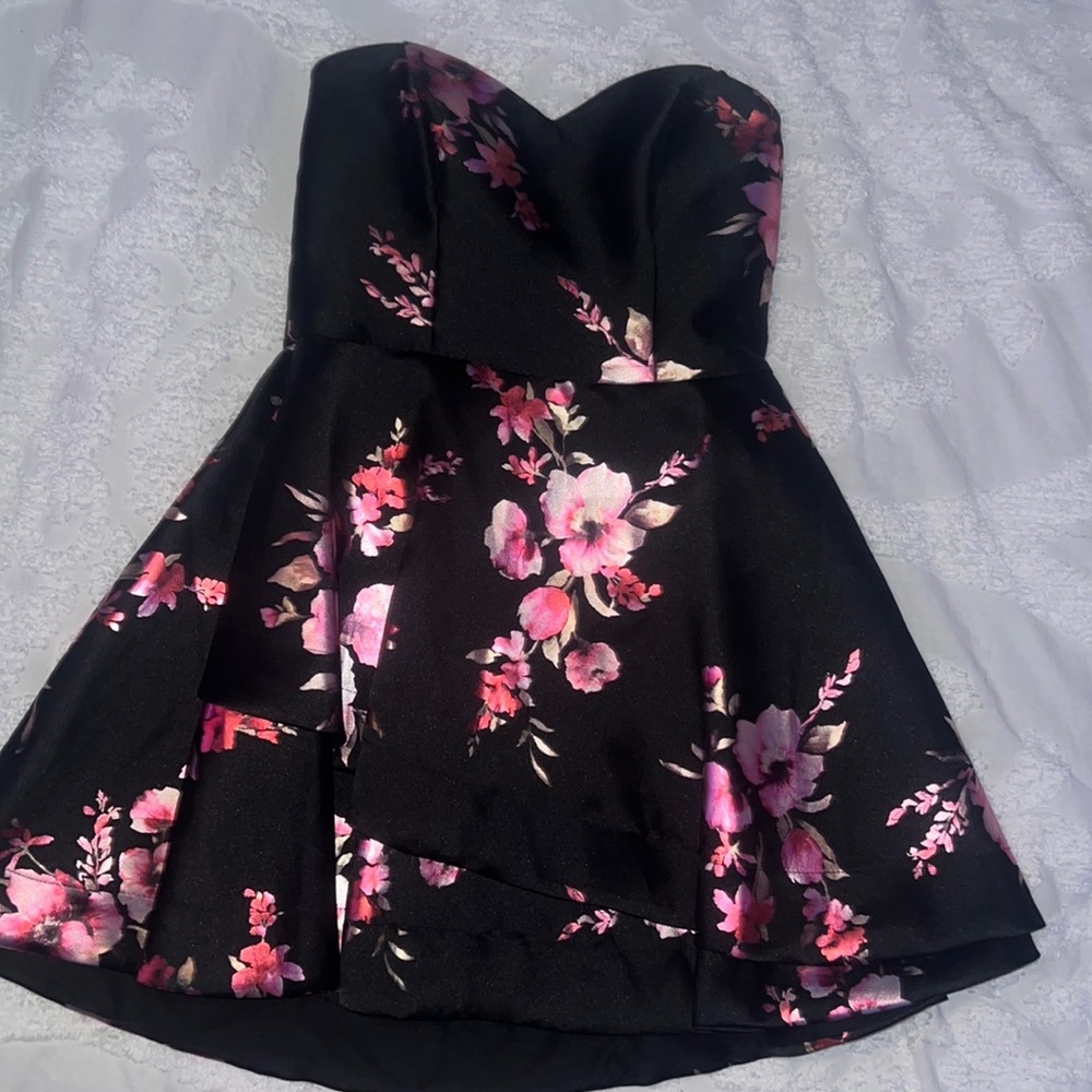 Strapless mini cocktail dress